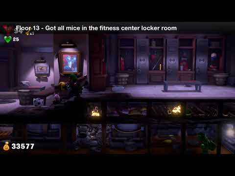 Luigi&#039;s Mansion 3 - Floor 13 Achievement - Got all mice in the fitness center locker room