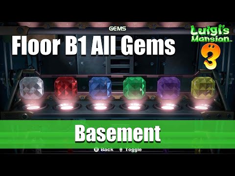 Luigi&#039;s Mansion 3 | Floor B1 All Gems Location (Basement)