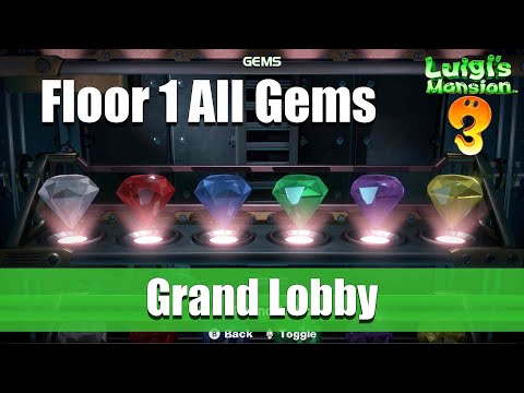 Luigi&#039;s Mansion 3 | Floor 1 All Gems Location (Grand Lobby)