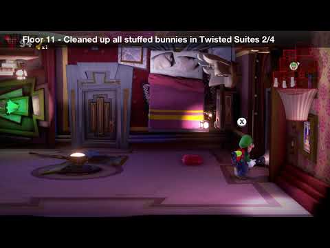 Luigi&#039;s Mansion 3 - Floor 11 Achievement - Cleaned up all stuffed bunnies inn Twisted Suites