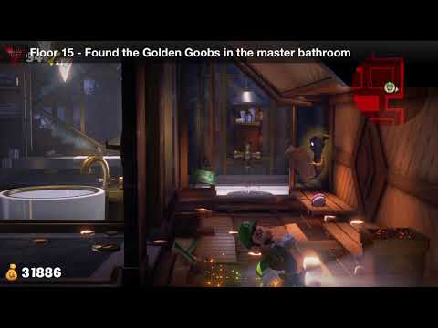 Luigi&#039;s Mansion 3 - Floor 15 Achievement - Found the Golden Goobs in the master bathroom